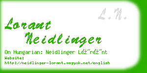 lorant neidlinger business card